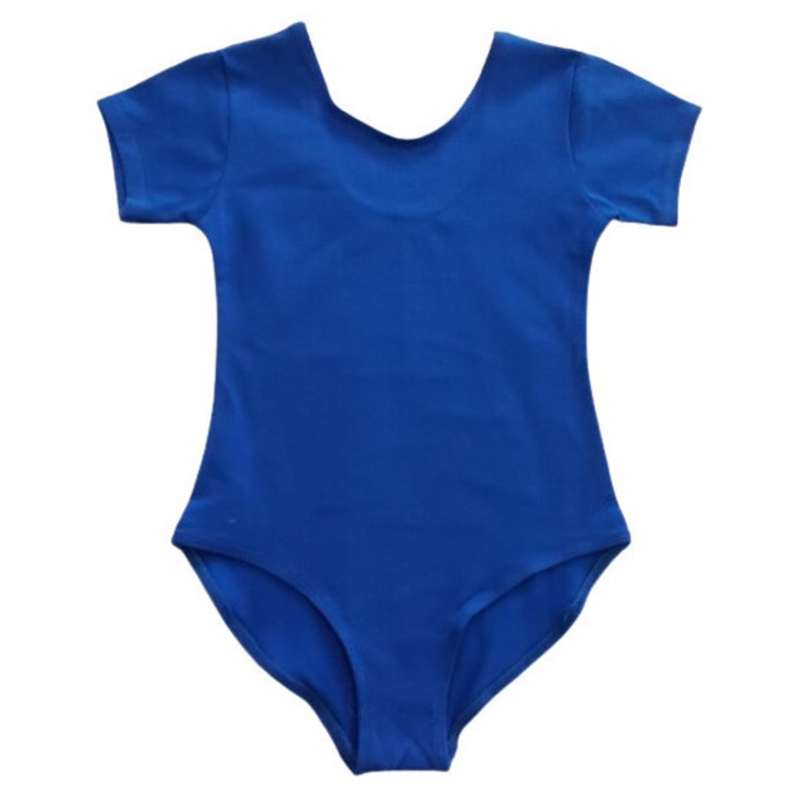 Балетно трико Lotos, къс ръкав, синьо, 95% памук