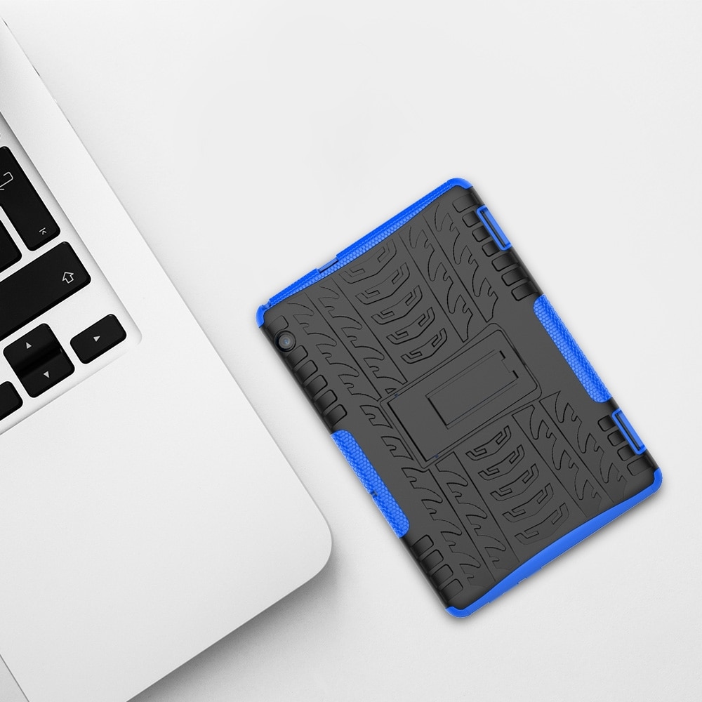 Husa tableta pentru Huawei MediaPad T5, textura cauciucata, TPU + PC, protectie anti-soc cu suport (Negru)