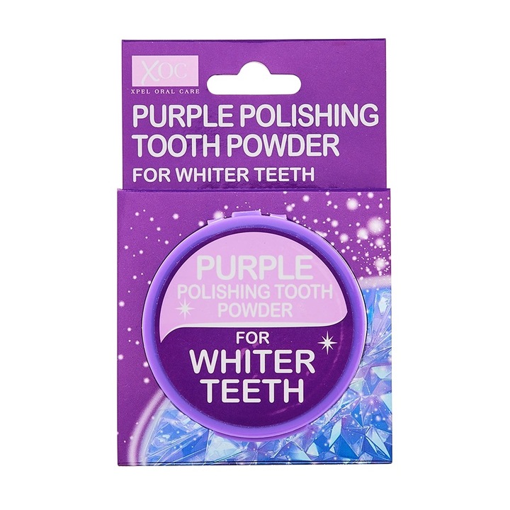 Pudra pentru albirea si lustruire dintilor, XOC, violet, 30 g
