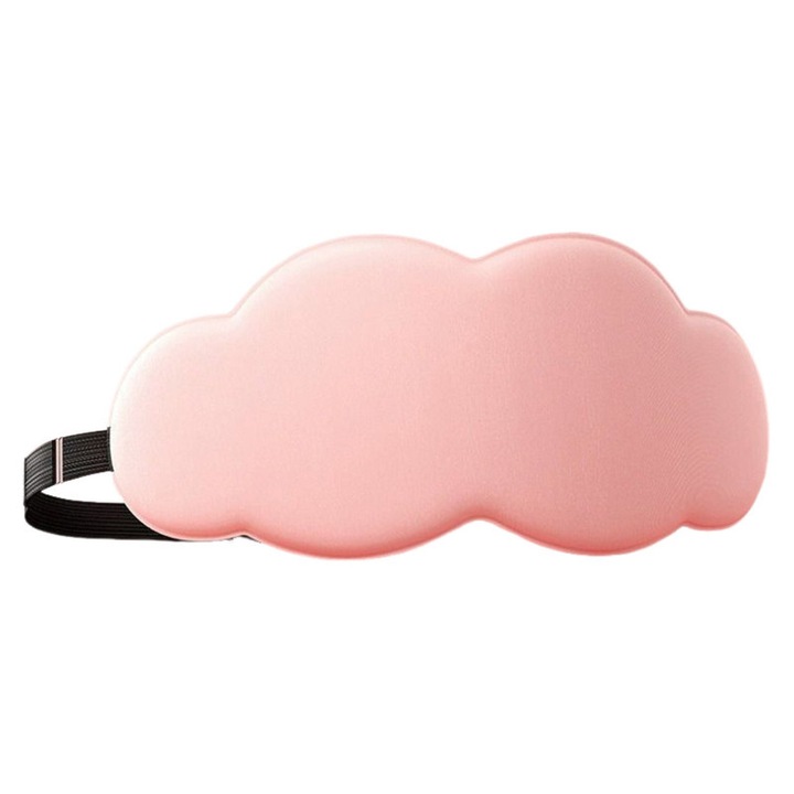 Masca de dormit, design 3D, masca pentru somn, fara presiune oculara, reglabila, blocheaza lumina in totalitate, roz