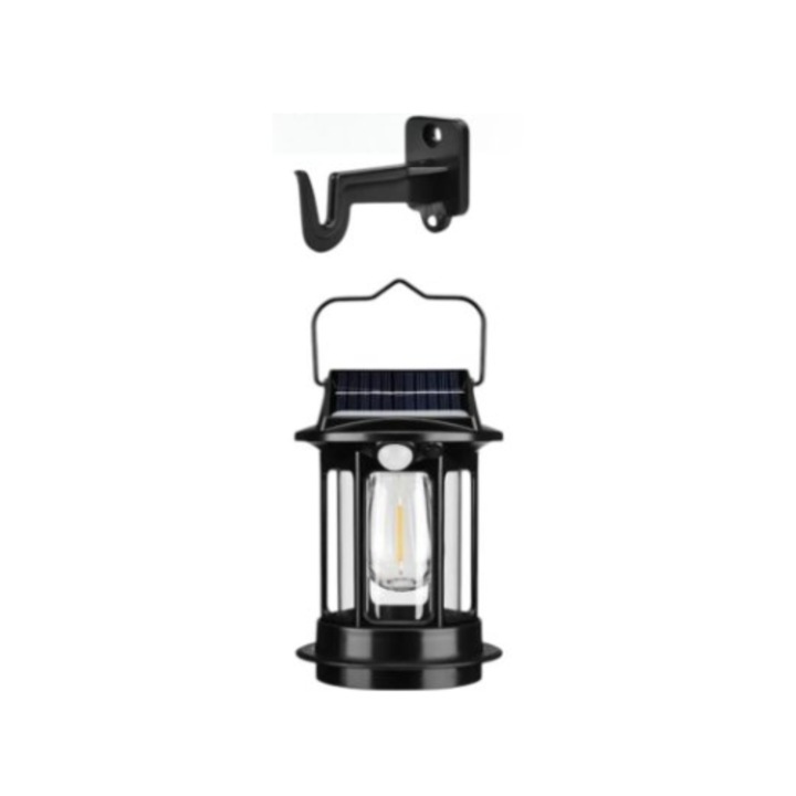 Соларна LED лампа 15x10 см, многофункционална, модел фенер, зареждане чрез USB