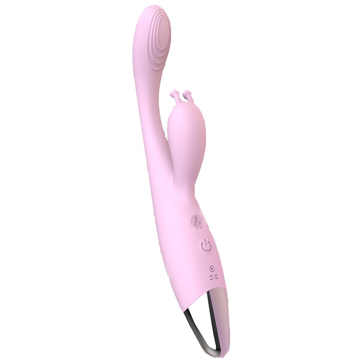 Fűthető vibrátor, dupla fej, 12 üzemmód, orvosi szilikon, vízálló, 2,2 cm széles, lila