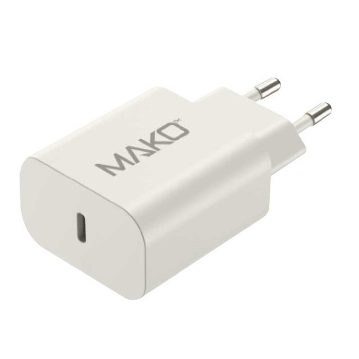 Mako gyorstöltő 20 W-os hálózati adapter, USB-C, fehér