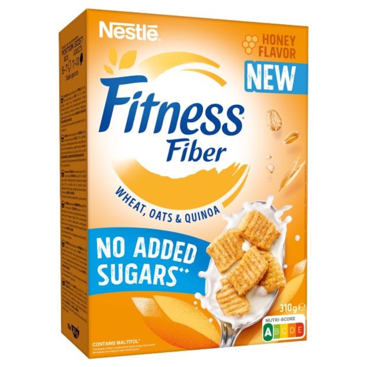 Зърнена закуска, Nestle Fitness Fiber, Мед, No added sugar, 310g