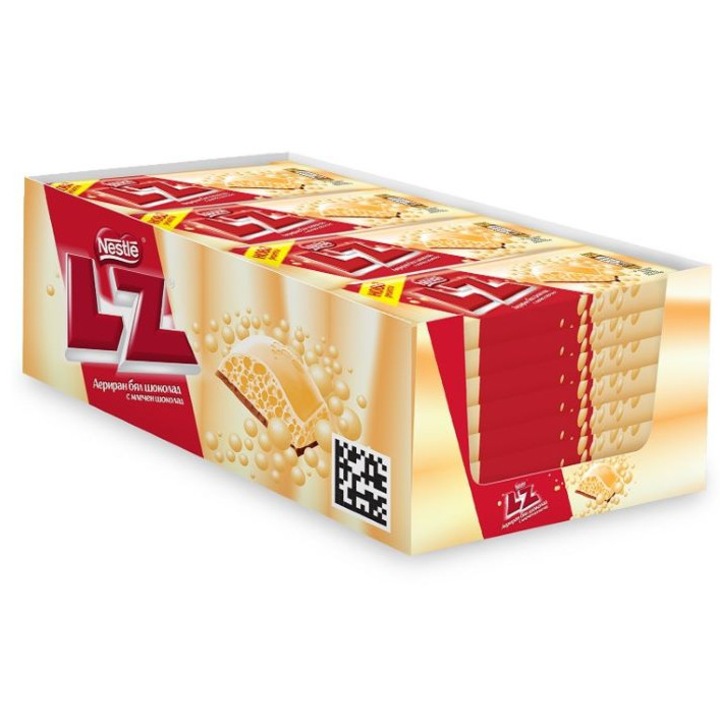 Кутия аериран бял шоколад, NESTLЕ LZ, С млечен шоколад, 24бр.х36g