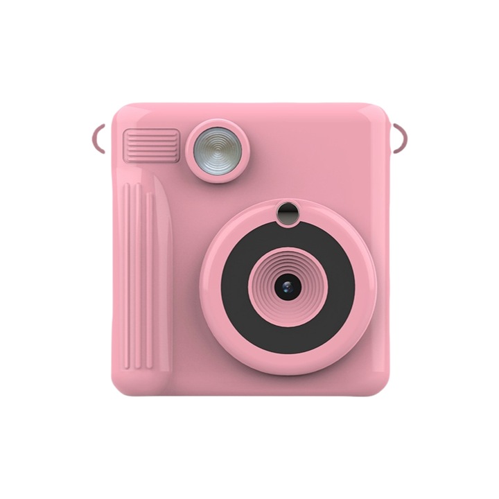 Детска камера, 32GB, 1080P, 2-инчов HD екран, за печат, упражнения за координация око-ръка, розова