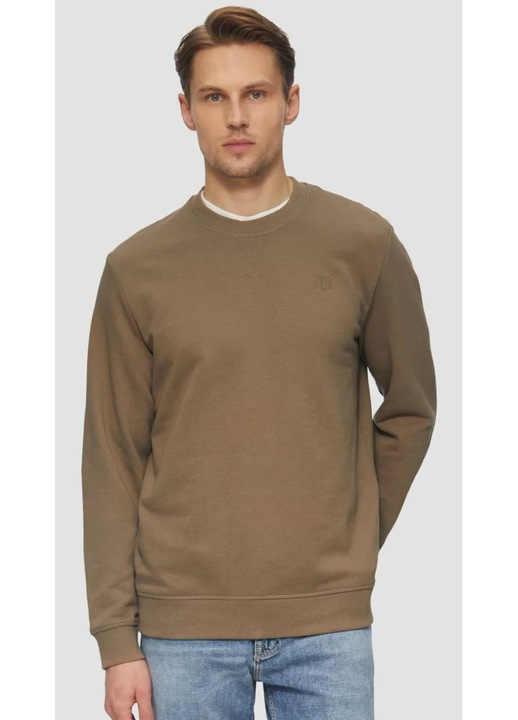 S.Oliver Bluza simpla barbati din amestec de bumbac si viscoza, Regular fit, Maro