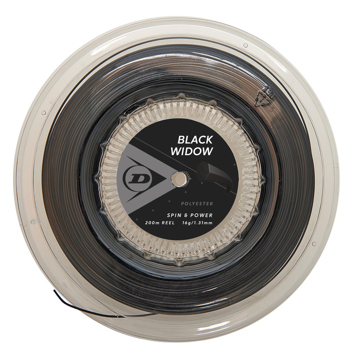 Dunlop Black Widow tenisz húr, 1,31 mm, 200 m, fekete, 16 g