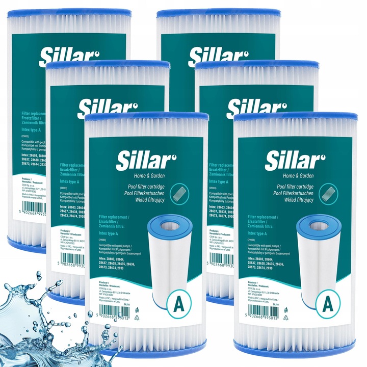 Filtru pentru pompa de piscina, jacuzzi, filtru de apa, cartus, inlocuitor pentru Intex TYPE A C 29003, Bestway TYPE III, set de 6 bucati