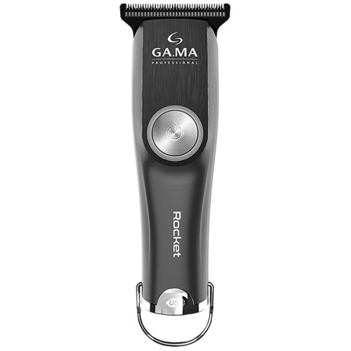 Aparat de tuns GA.MA Rocket, 3 inaltimi de taiere, 5800-6300 rpm, alimentare cu fir si wireless, USB, negru