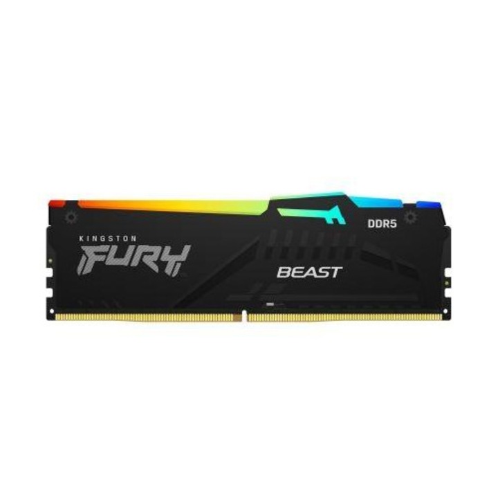 Памет RAM Kingston Fury Beast, 64GB, DDR5-6000, 4 модула, RGB, черна