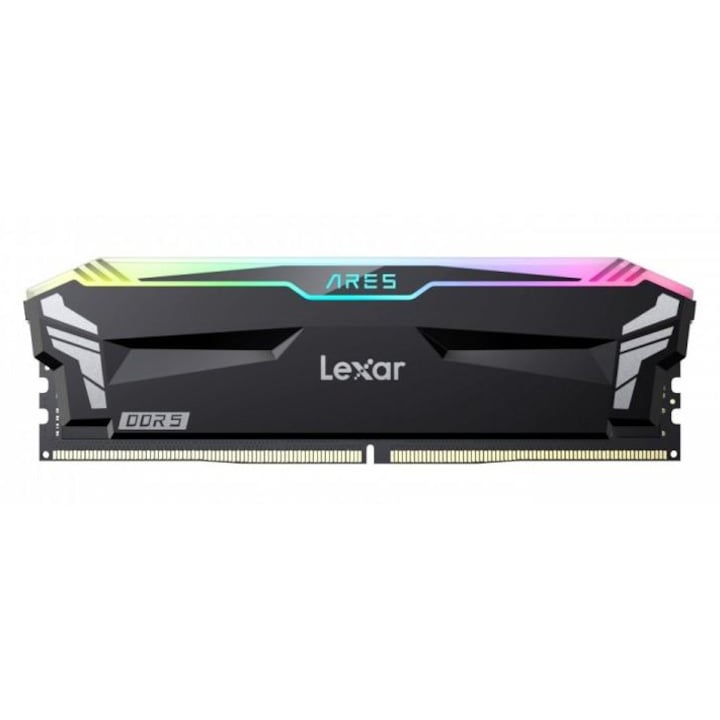Memorie RAM DDR5 Lexar 32GB, 6400 MHz, 2 bucati, RGB, negru