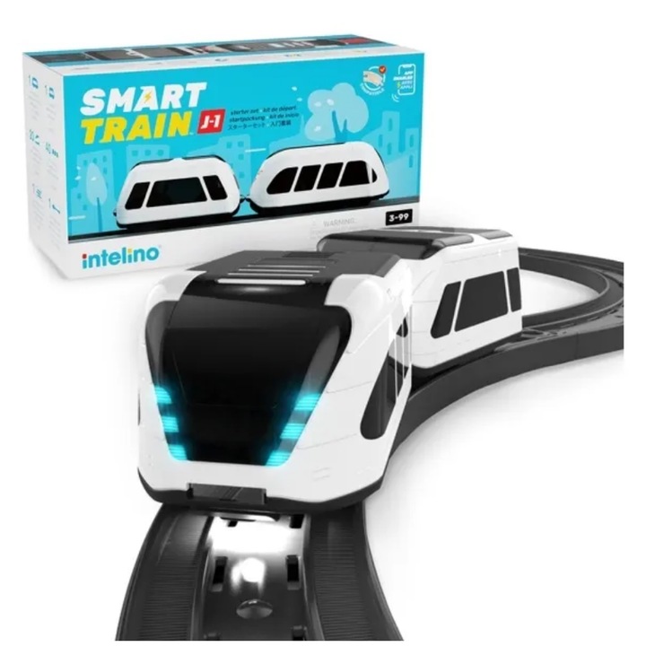 Trenulete de jucarie Intelino, model J-1 Smart Train, set complet, la 3 ani +