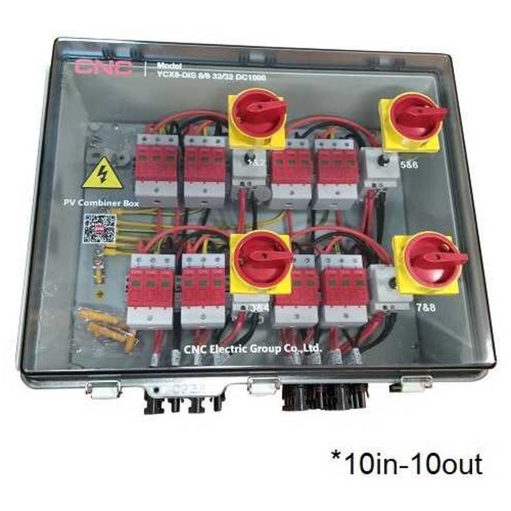 Panou de deconectare PV, DC 10in-10out, IP66, 1000V, 50A, 528x458x358mm