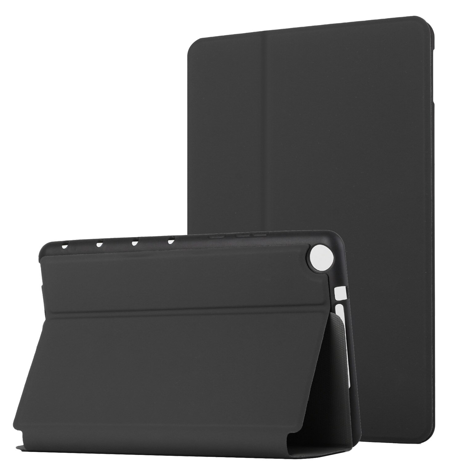 Husa tableta pentru Huawei MediaPad M5 Lite 10.1, piele, pliere dubla orizontala, cu suport si functie de sleep/wake-up, negru