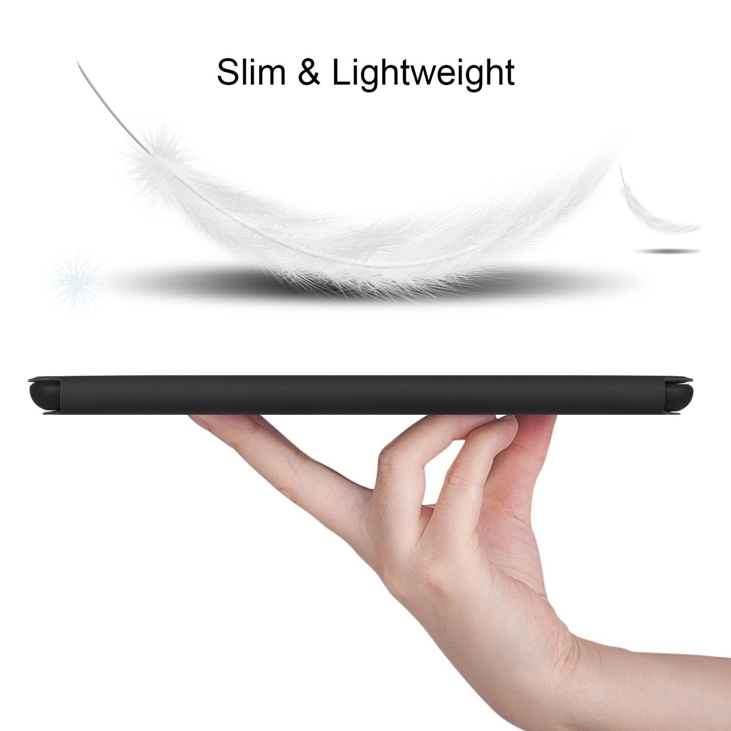 Husa tableta pentru Huawei MediaPad M5 Lite 10.1, piele, pliere dubla orizontala, cu suport si functie de sleep/wake-up, negru
