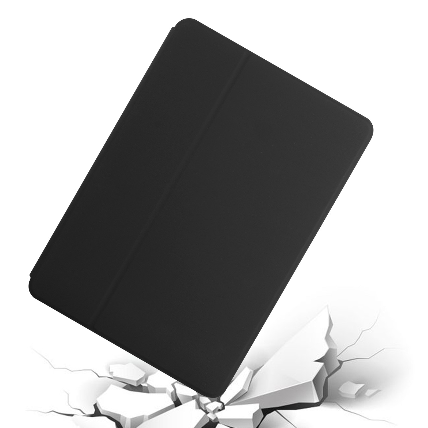 Husa tableta pentru Huawei MediaPad M5 Lite 10.1, piele, pliere dubla orizontala, cu suport si functie de sleep/wake-up, negru