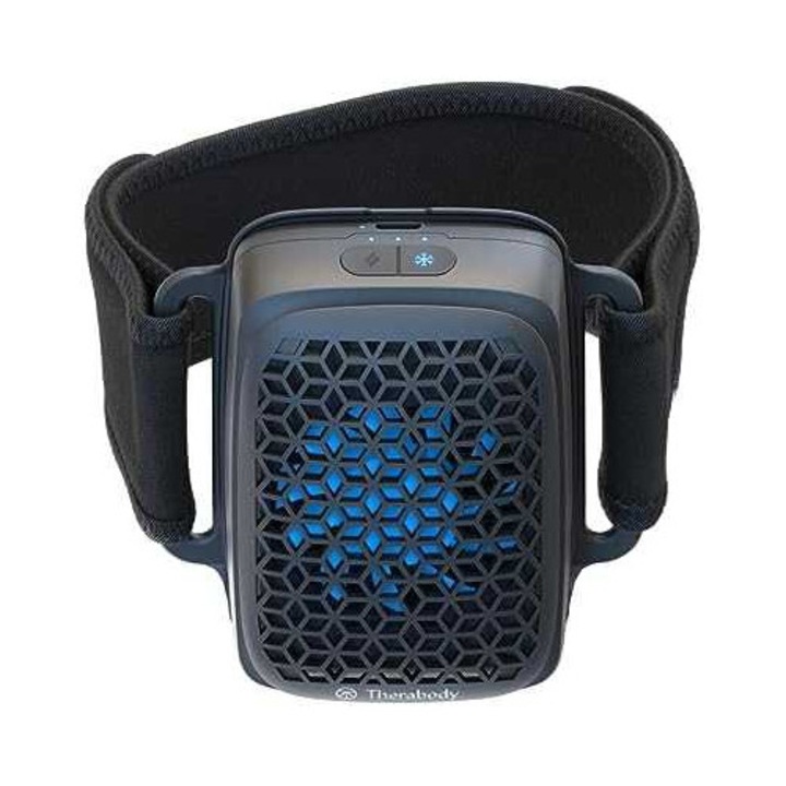 Aparat de masaj Therabody RecoveryTherm Cube, negru, 78x55x113mm, 2 cabluri USB Type-C incluse