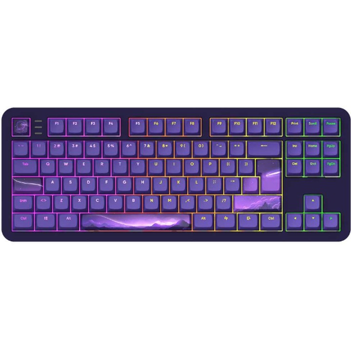 Tastatura DARK PROJECT ALU87B, mecanica, 80%, USB, culoare mov