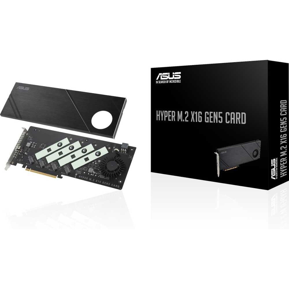 Placa de extensie ASUS Hyper M.2 x16 Gen5, suporta 4x M.2 NVMe