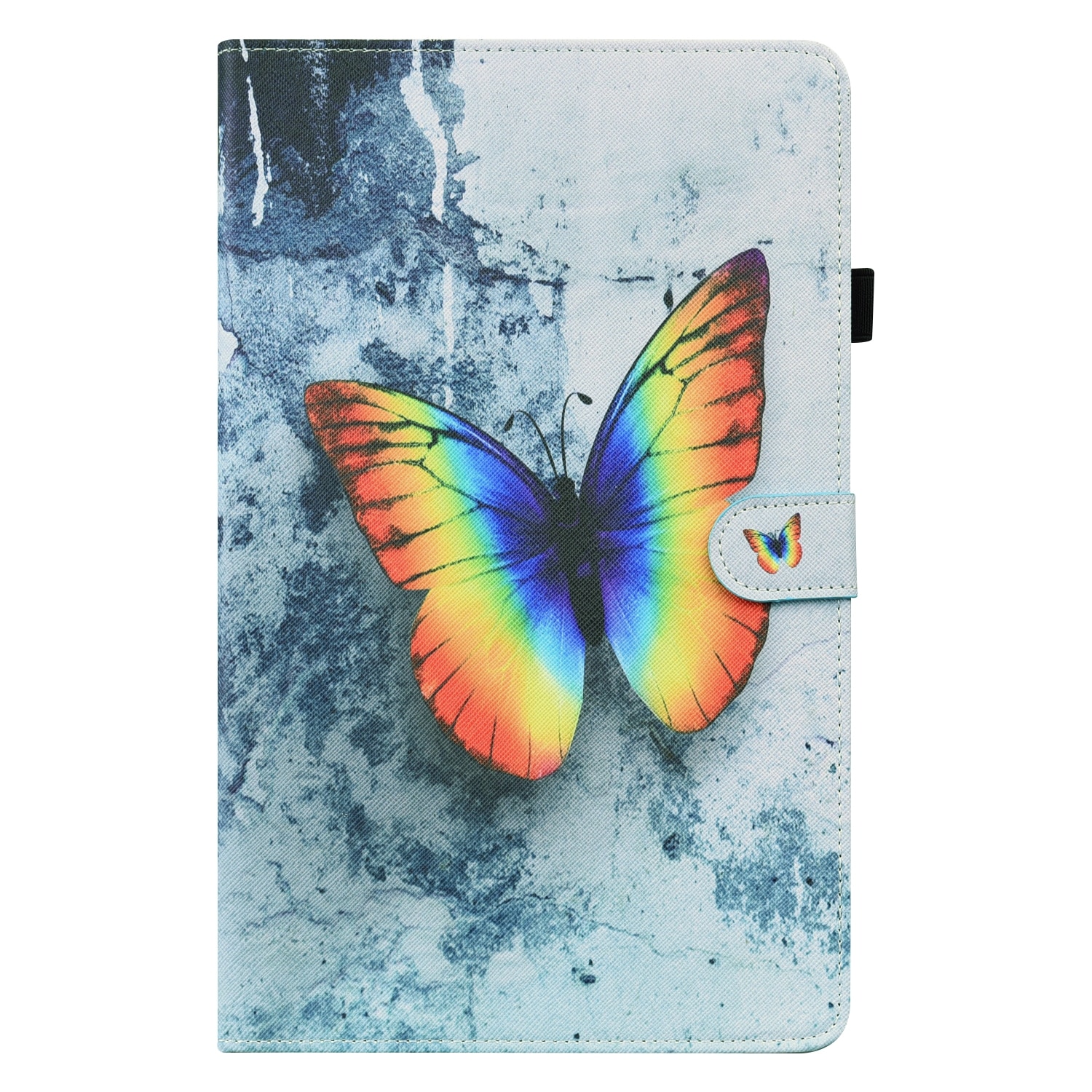 Husa tableta pentru Lenovo M10 FHD REL TB-X605FC / TB-X605LC, piele cu model animal, tip carte cu suport si sloturi pentru carduri si fotografii (fluture colorat)
