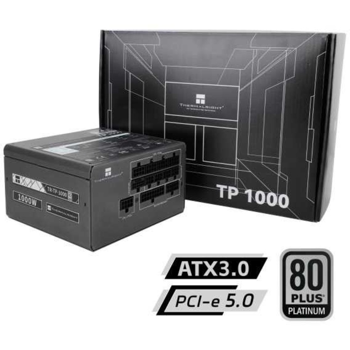 Sursa PC 1000W Fully Modular 80Plus Platinum ATX 3.0, Thermalright, 150x140x86mm, negru