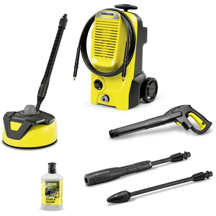 Karcher K 5 Classic Home, aparat de spalat cu presiune, 145 bar, 500 l/h, set cu accesorii pentru curatare 3-in-1, galben/negru