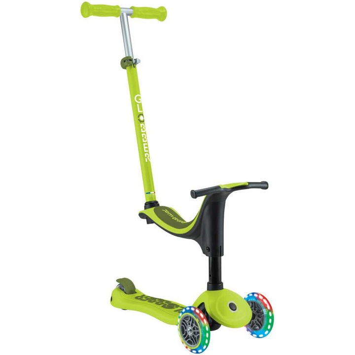 Globber roller, lime zöld színű, 3 az 1-ben, 7 éves kortól, maximális felhasználó súlya 50 kg