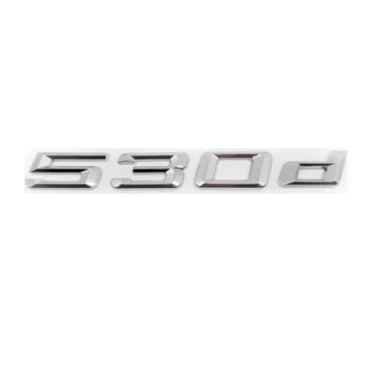 BMW 530d hátsó csomagtartó embléma, króm