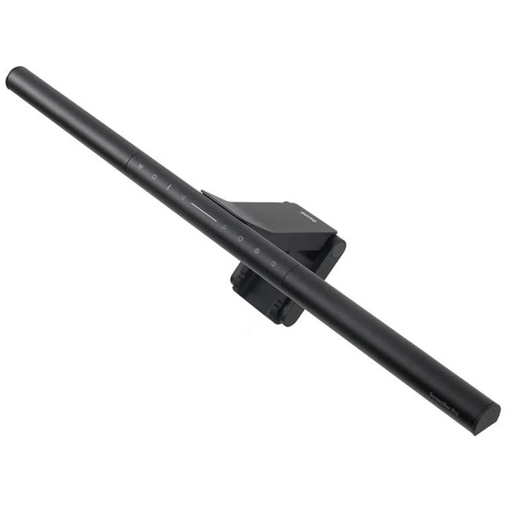 Настолна лампа BenQ ScreenBar Pro, черна, за стойка за монитор, компактен дизайн, автоматично регулиране на яркостта и цветната температура