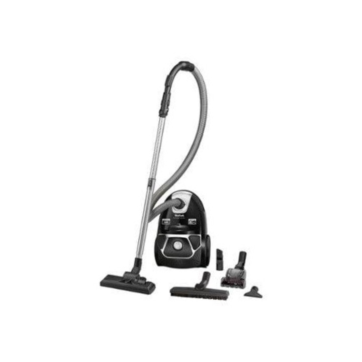 Прахосмукачка Tefal Compact Power TW3985, компактна, ефикасна, сива, с торбички Hygiene+