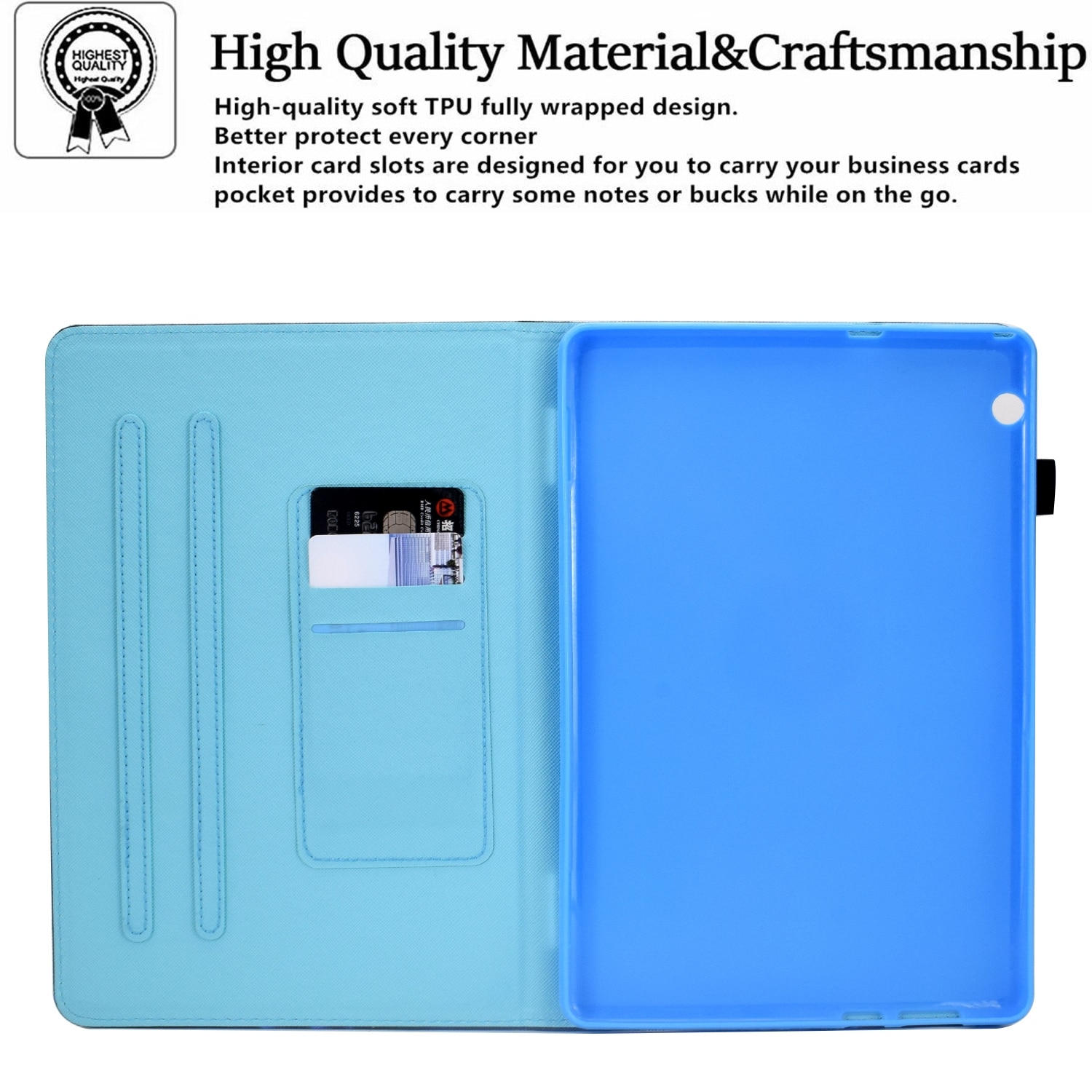 Husa tableta pentru Huawei MediaPad T3 10, piele, tip carte cu suport, slot pentru stilou, design cusut, fluturi