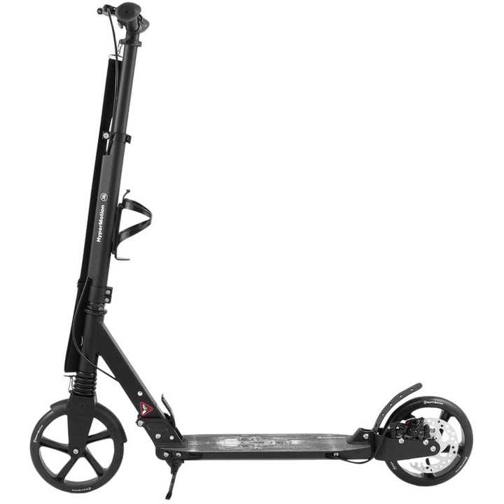 Тротинетка HyperMotion, модерен дизайн, големи колела, черна, 95x51x94/101/108см, за възрастни и деца над 6 години