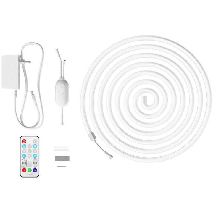 Banda LED neon, Trust, 5m, RGBIC, alb