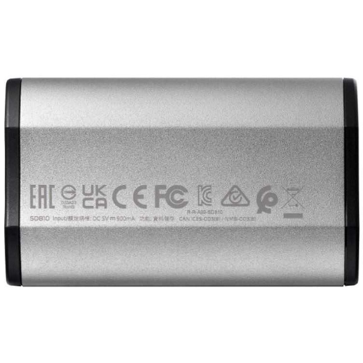 Външен SSD диск ADATA SD810 2TB USB-C, 2000 MB/s, сребрист цвят