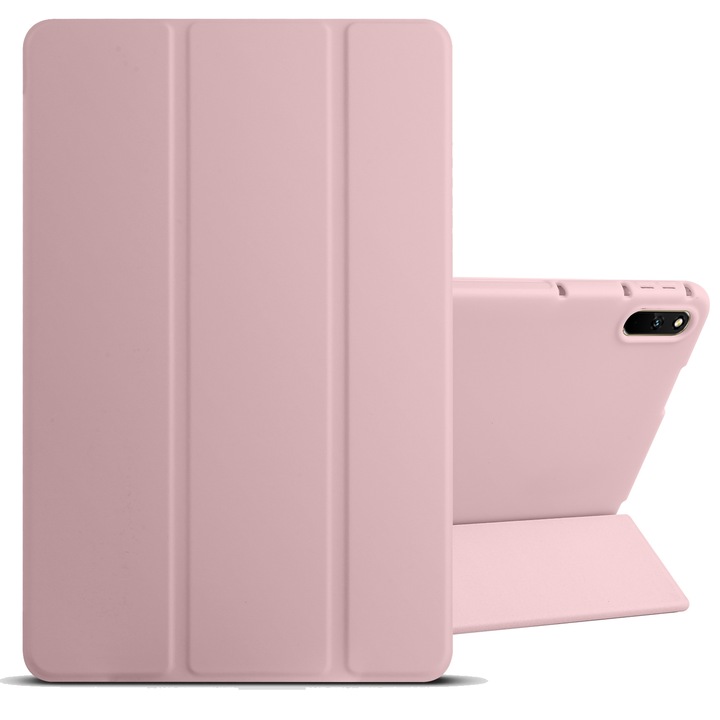 Husa tableta pentru Huawei MatePad 11 2021, piele TPU tip mierecu capacitate de pliere in 3, Roz