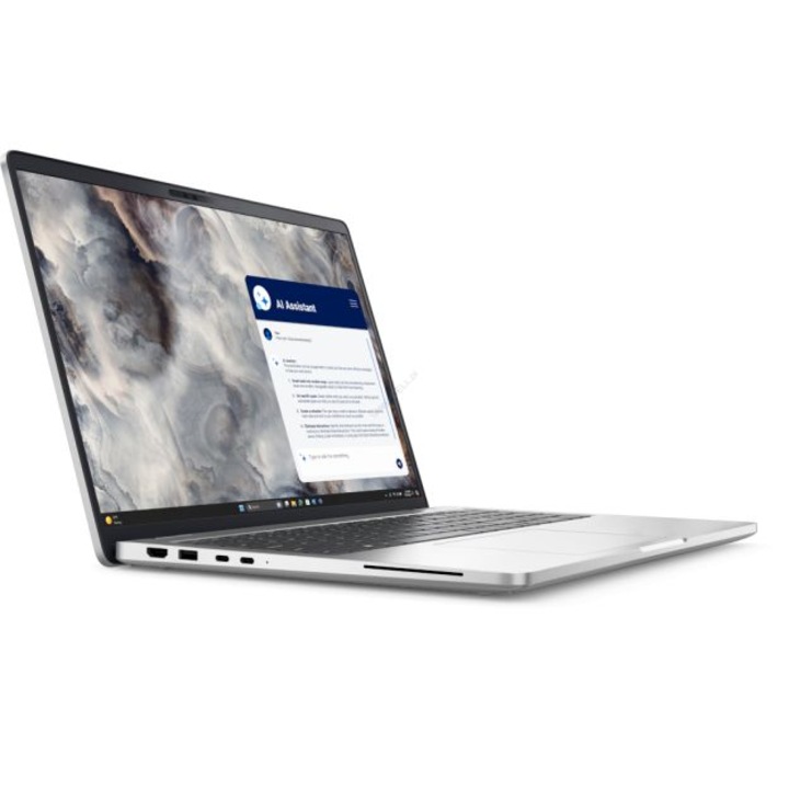 Laptop Dell Pro 16 Plus BTO201 PB16250 EMEA, 16 hüvelykes 1920 x 1200, Intel 236V 8 C / 8 T, 2,1 GHz - 4,7 GHz, 8 MB gyorsítótár, 16 GB LPDDR5X, 512 GB SSD, Intel Arc Graphics 130V, Windows 11 Pro, Argintiu