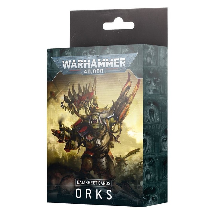 Ork adatkártya-készlet, Games Workshop, 55 kártya, méret 161,5x107,1 mm, világoszöld metálfényű