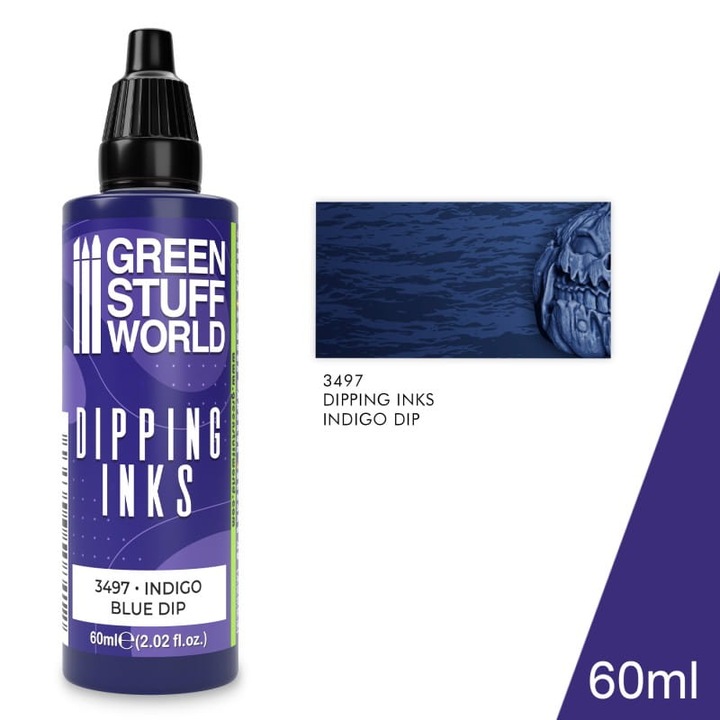 Átlátszó mártogatós tinta 60 ml, GREEN STUFF WORLD, indigókék