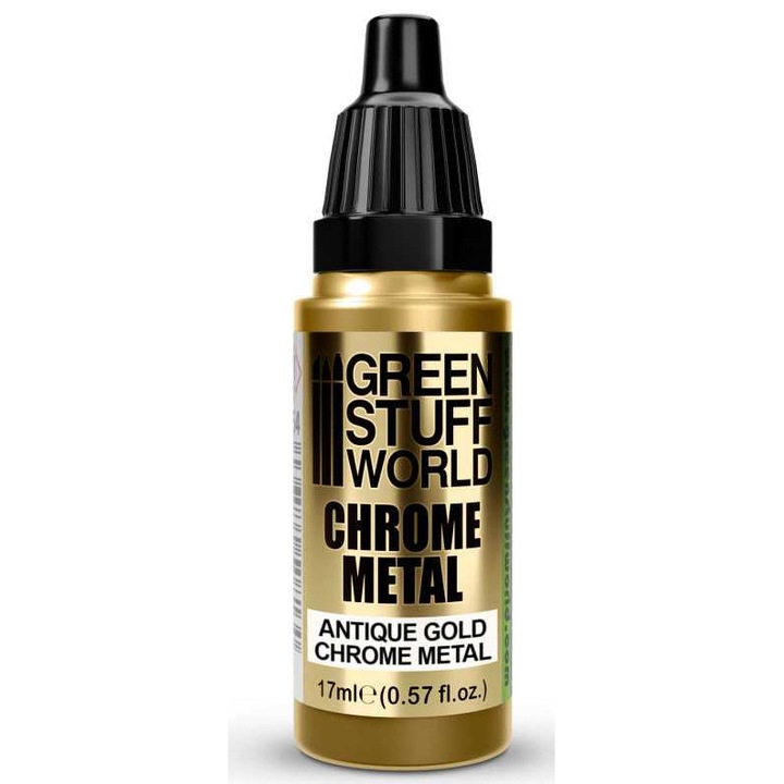 Vopsea metalica, GREEN STUFF WORLD, auriu antic, 17ml