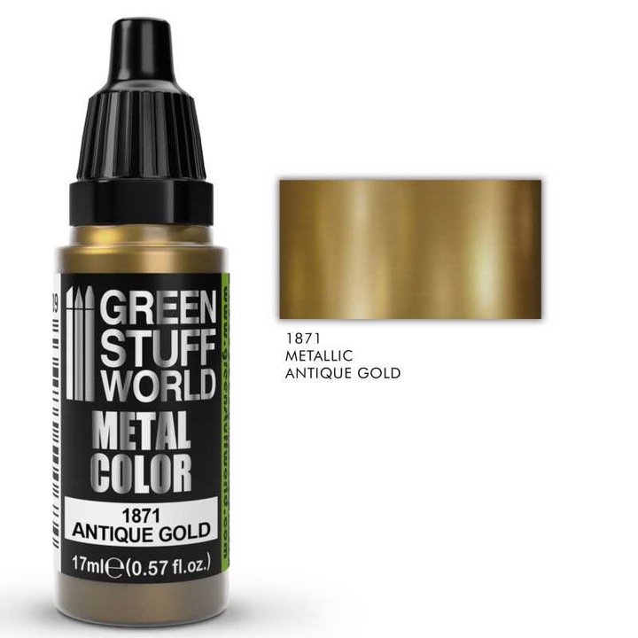 GSW metál akrilfesték, ANTIQUE GOLD, 17ml, nem mérgező, vízbázisú