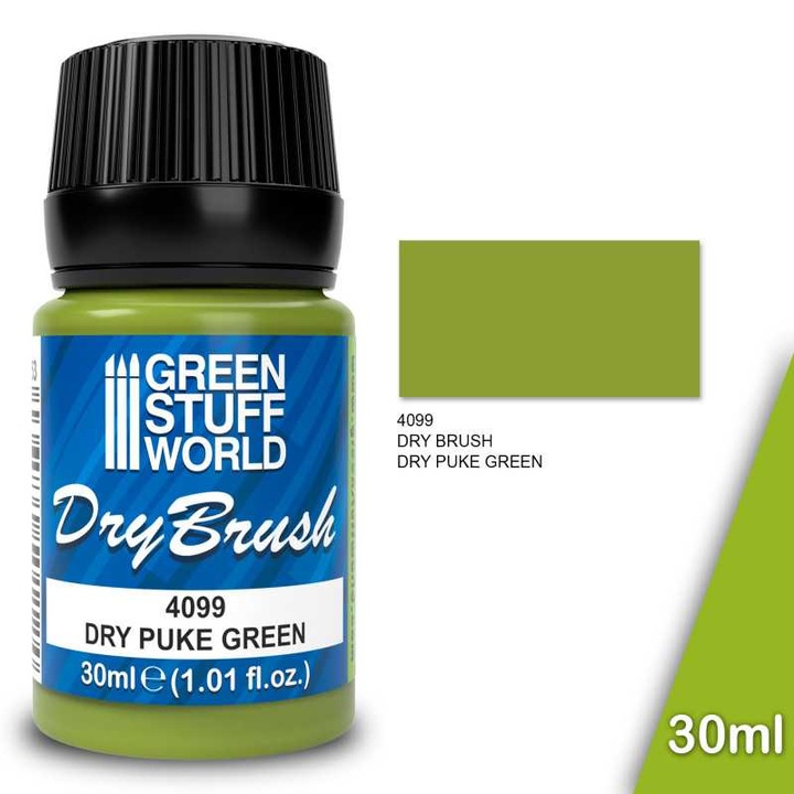 Green Stuff World Dry Color modellező festék, DRY PUKE GREEN, 30 ml