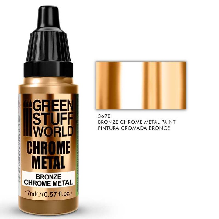 Vopsea metalica, GREEN STUFF WORLD, cromata, 17ml, bronz