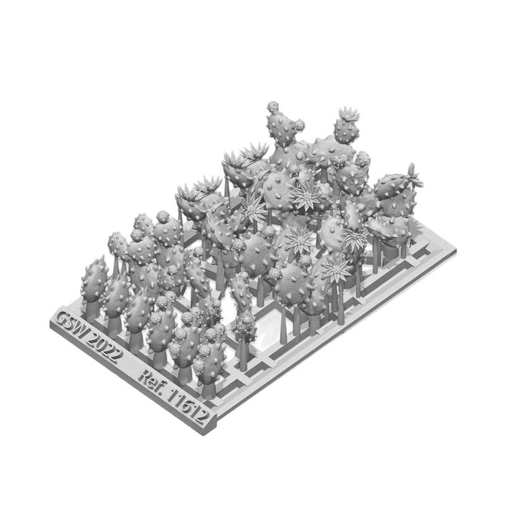 3D nopál kaktusz növénykészlet, GREEN STUFF WORLD, 20 darabos, 1:48