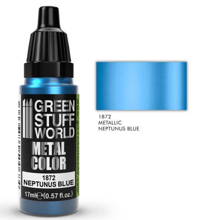GREEN STUFF WORLD metál akrilfesték, NEPTUNUS BLUE, 17ml, nem mérgező, vízbázisú