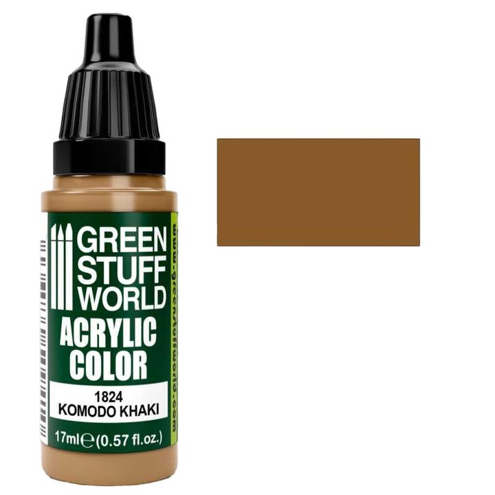 GREEN STUFF WORLD Maxx Formula akrilfesték, 17 ml, Komodo Khaki szín, fedő, matt