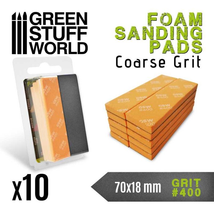 Habszivacs csiszolókorong készlet, GREEN STUFF WORLD, 400-as szemcseméret, 70x18mm
