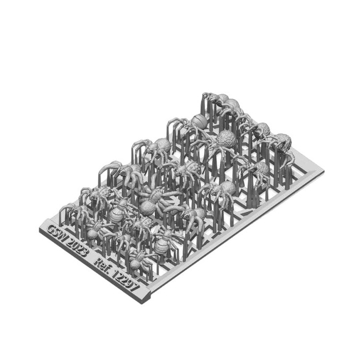 3D nyomtatott készlet - Nagy pókok, GREEN STUFF WORLD, 19 darabos, 25-28-35-54 mm