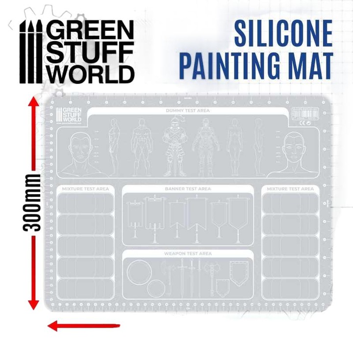 Szilikon festőszőnyeg, GREEN STUFF WORLD, 400x300mm, csúszásmentes, könnyen tisztítható