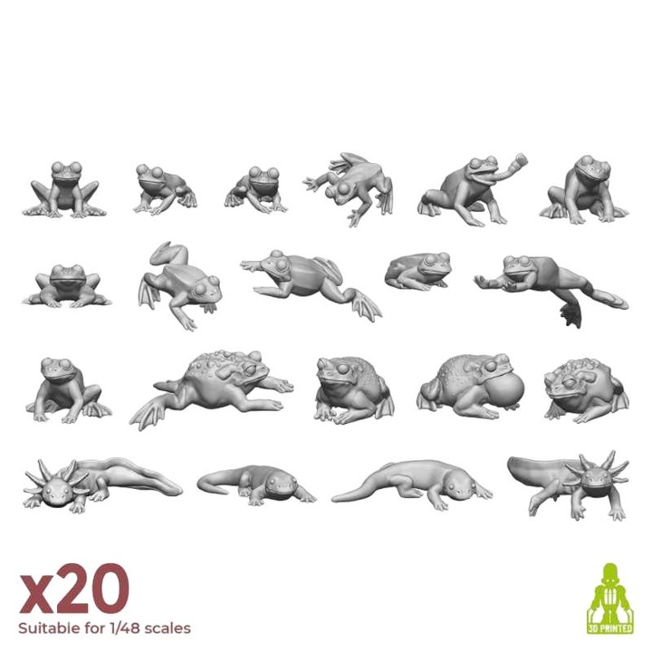 Set 3D imprimat - Broaste si Rasi, GREEN STUFF WORLD, 20 bucati, 25-28-35-54 mm